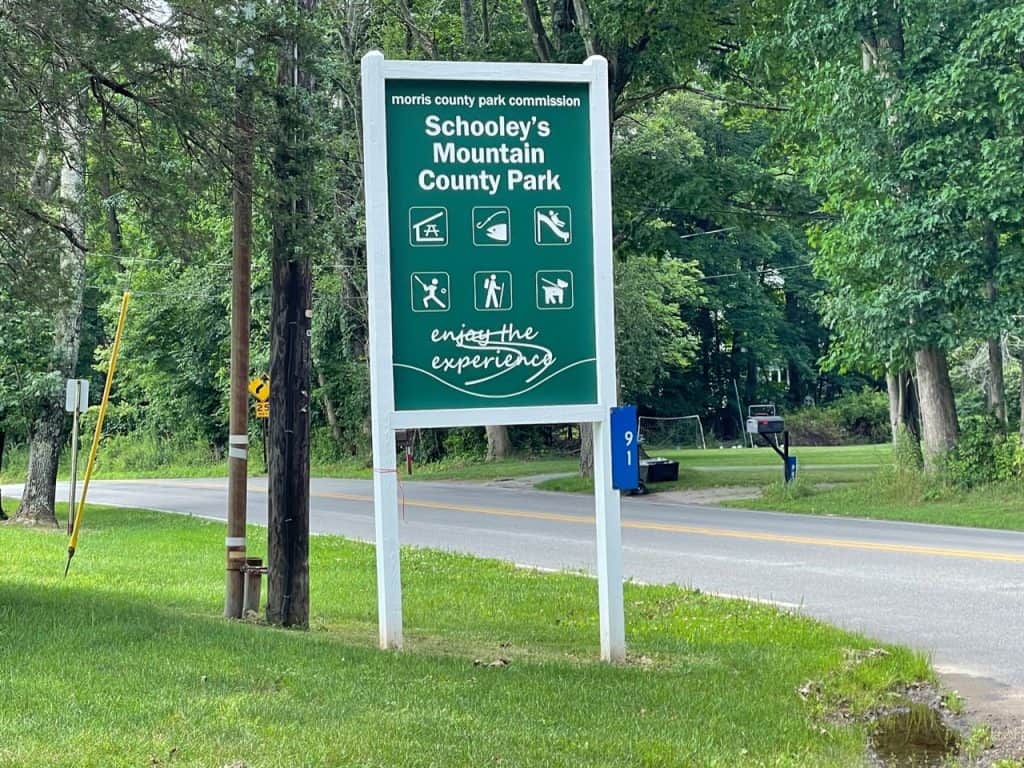 Schooley's mountain park entrance sign